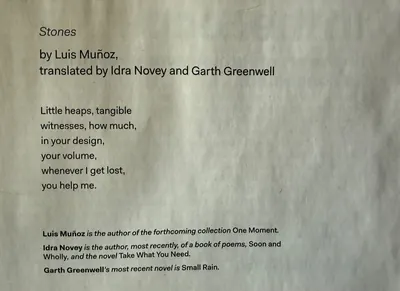 Página de The New Republic con el poema «Stones»
